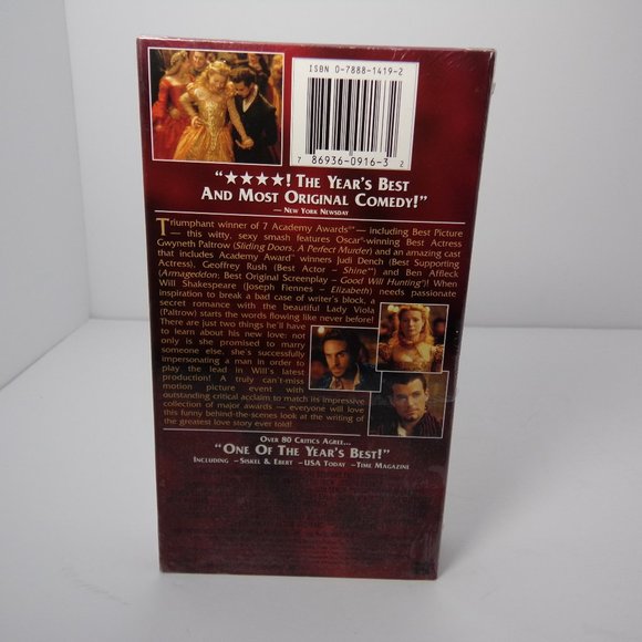 SHAKESPEARE IN LOVE - Gwenyth Paltrow / Joseph Fiennes - VHS Video Tape - SEALED - Picture 2 of 8